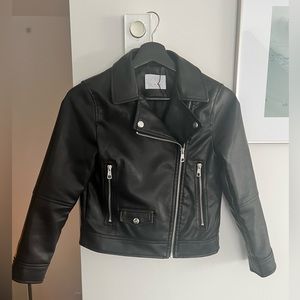Zara Girls Faux Leather Jacket Size 10 Pristine Condition - New w/ partial tag